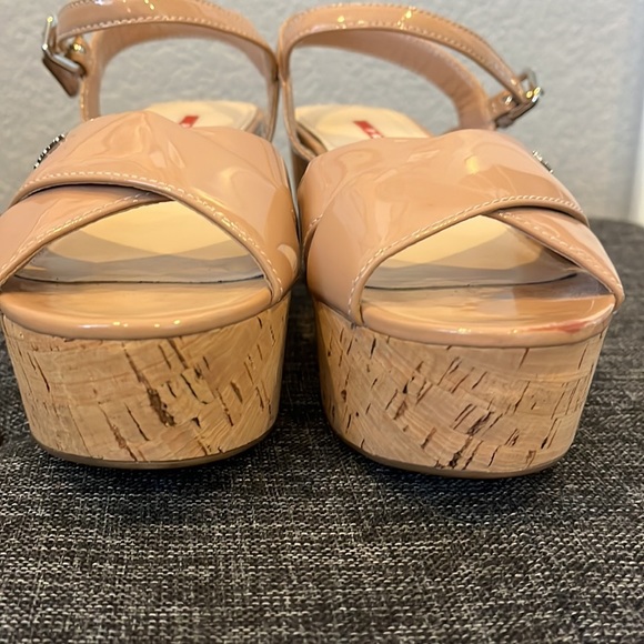 Prada. 36. Neutrals wedge platform cork sandals. Never worn! - Picture 5 of 8